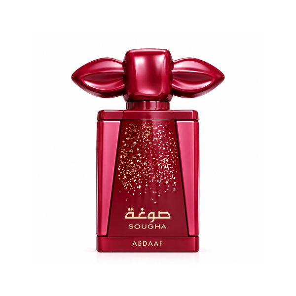 Discover Asdaaf Sougha, a woody spicy Eau de Parfum with pink pepper, agarwood and vanilla. Available now in 100 ml.